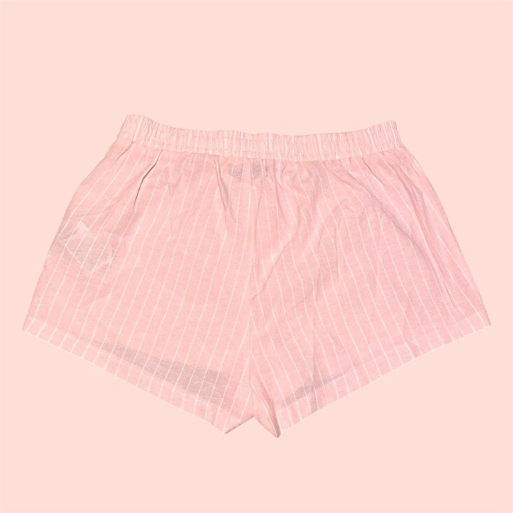 Edikted Pink & White Pinstripe Boxer Lounge Short - Picture 3 of 7